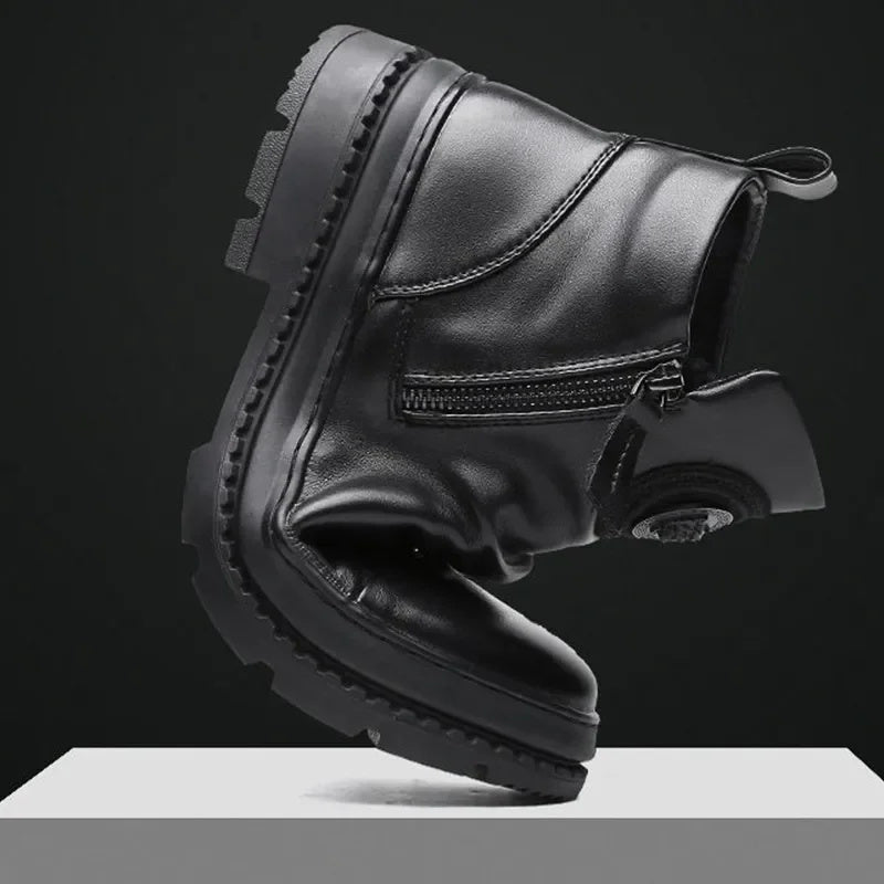Leren Motor- en Werklaarzen voor Heren – Waterdicht, Antislip, Comfortabel, Duurzaam Veiligheidsschoeisel