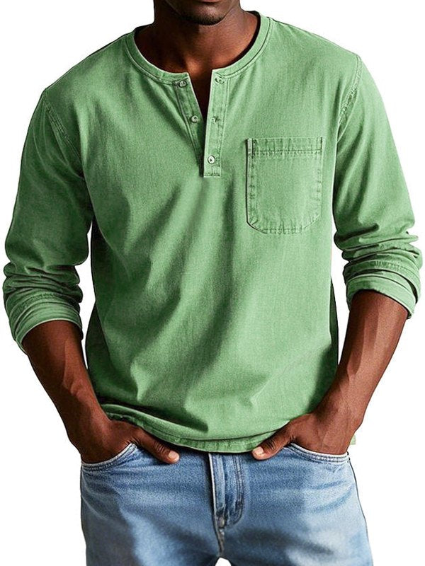 Casual heren shirt met knoopsluiting – moderne pasvorm en vintage uitstraling
