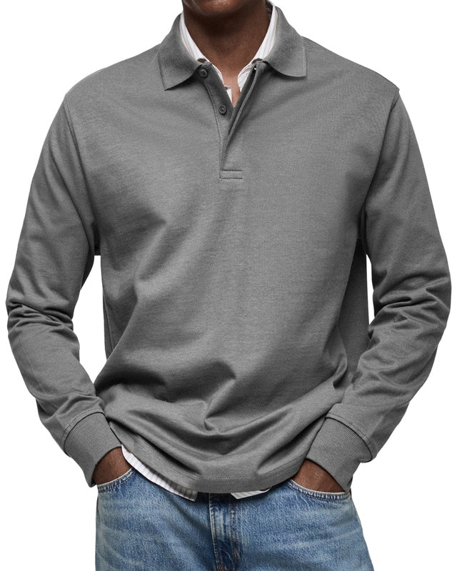 Lange Mouwen Poloshirt Heren – Ademend, Comfortabel & Casual Stijl