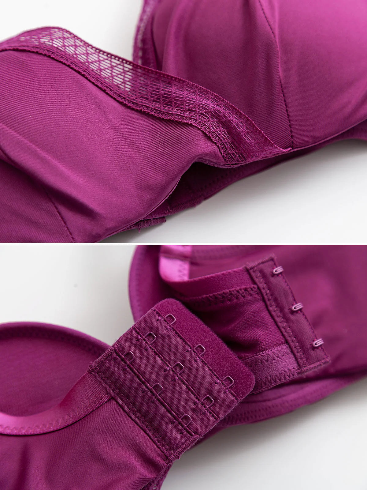 Silk Knitted Lace Trim Comfortable Bra