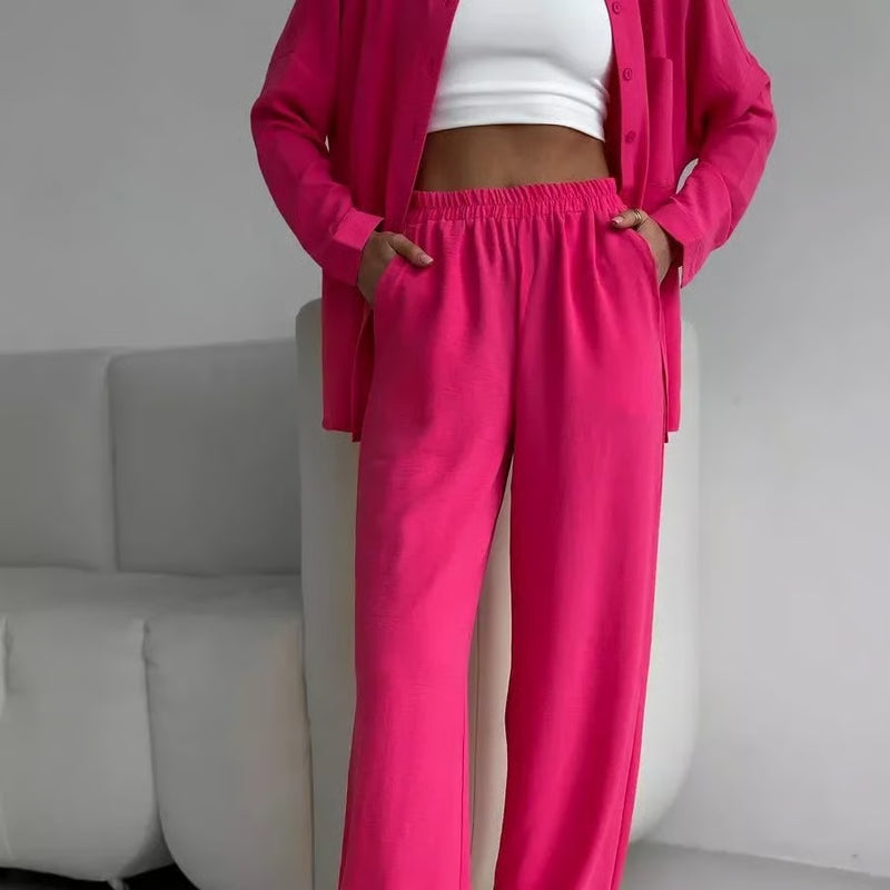 Elegante Dames Set – Stijlvol Shirt & Broek in Tijdloos Design