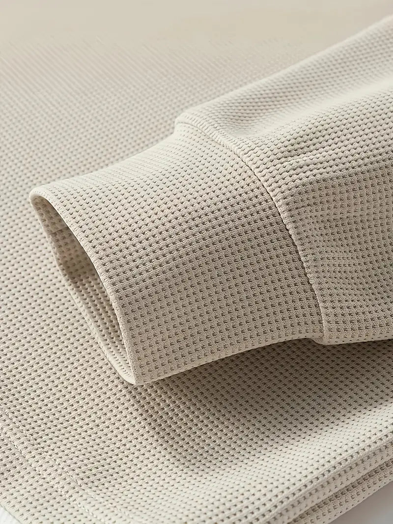Dagelijkse Gelaagde Lange Mouwen – 2-in-1 Trui met Wafeltextuur & Comfortabele Pasvorm