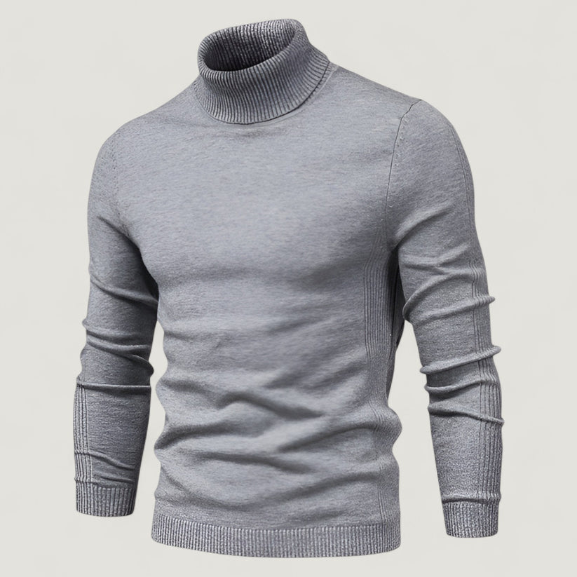 Heren Coltrui – Slim Fit Gebreide Trui met Lange Mouwen