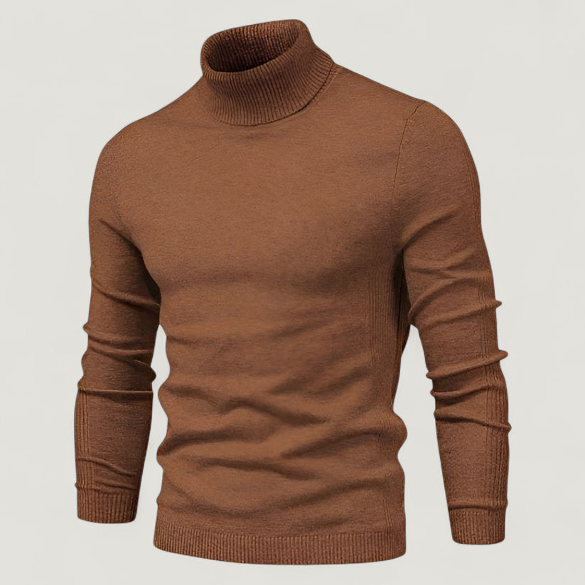 Heren Coltrui – Slim Fit Gebreide Trui met Lange Mouwen