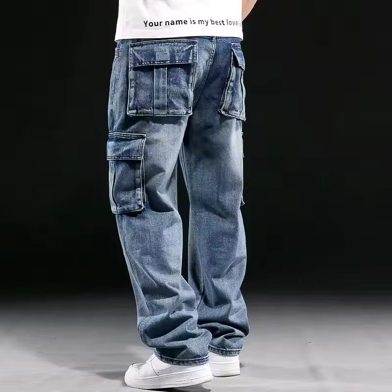 Vintage Denim Cargo Broek – Stoer, Comfortabel en Functioneel