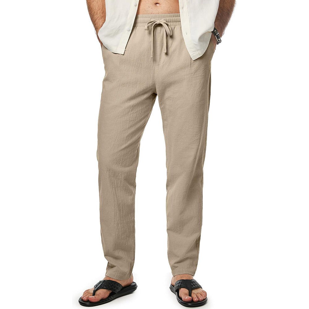 Ademende Casual Katoenen Broek – Tijdloze Trekkoordbroek voor Dagelijks Comfort