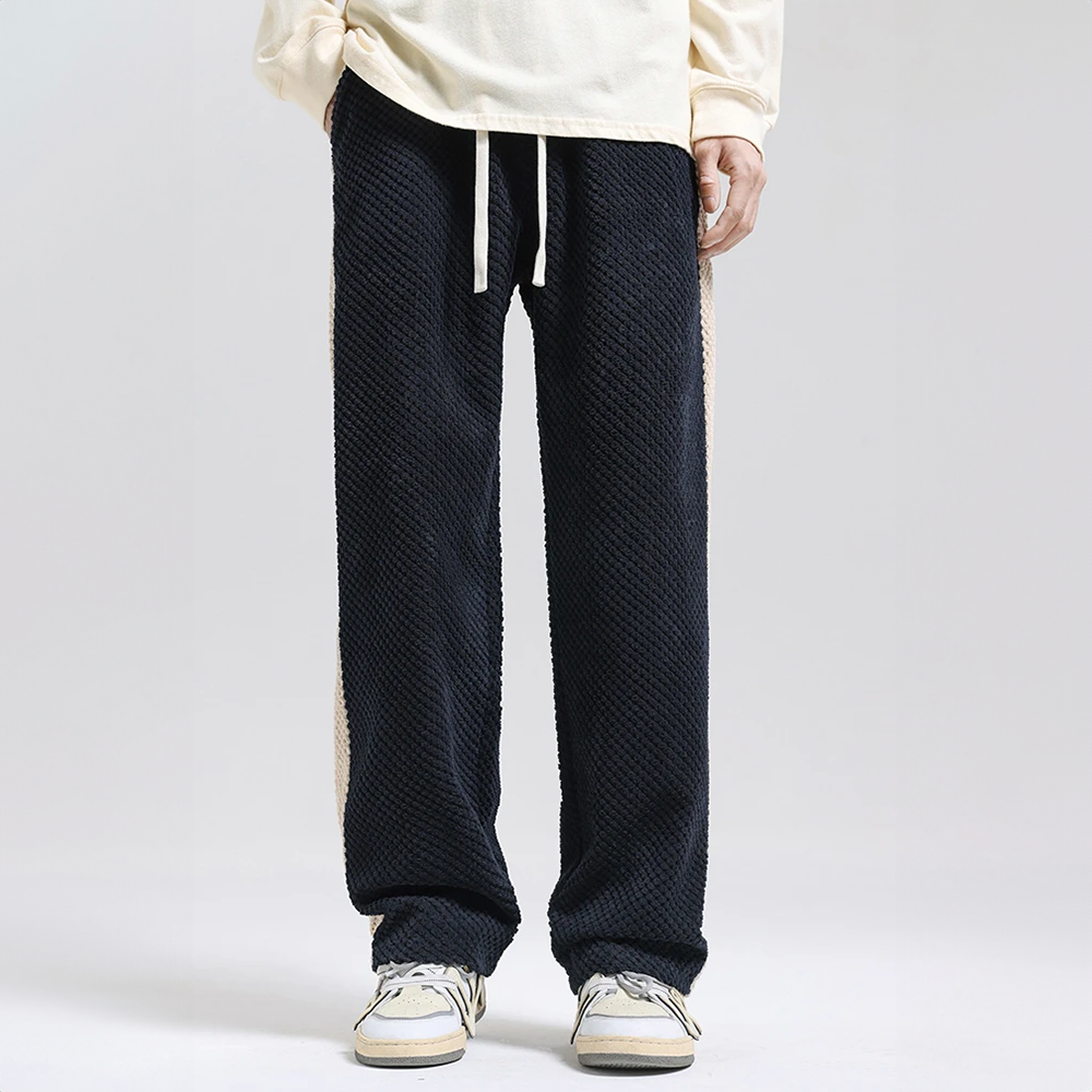 Waffle Rib Corduroy Joggingbroek – Zachte Heren Loungebroek met Trendy Ribtextuur