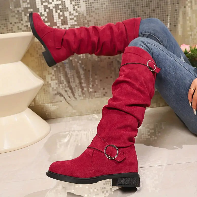 Vrouwen Effen Kleur Trendy Laarzen – Stijlvolle & Comfortabele Dameslaarzen