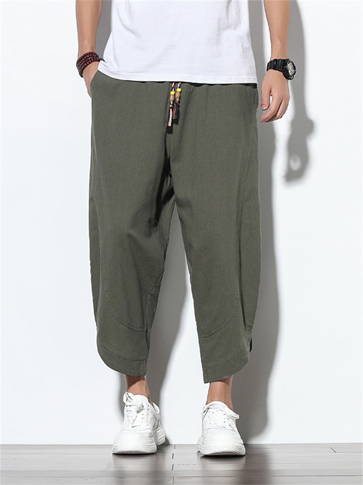 Stijlvolle heren cropped broek van katoen en linnen – Effen & gestreept, casual en comfortabel