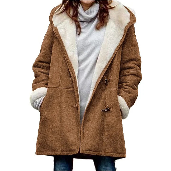 Warme en Zachte Winterjas – Comfortabele Dames Jas met Voering, Capuchon & Elegante Pasvorm