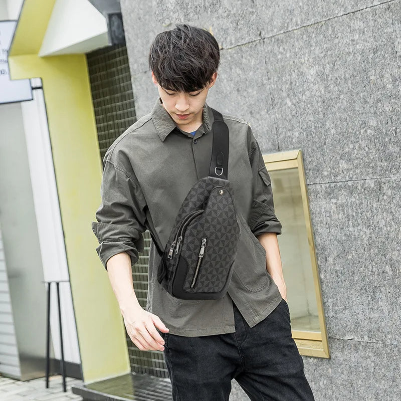 Concept Crossbody Sling Bag – Luxe Unisex Schoudertas met Vegan Leren Afwerking