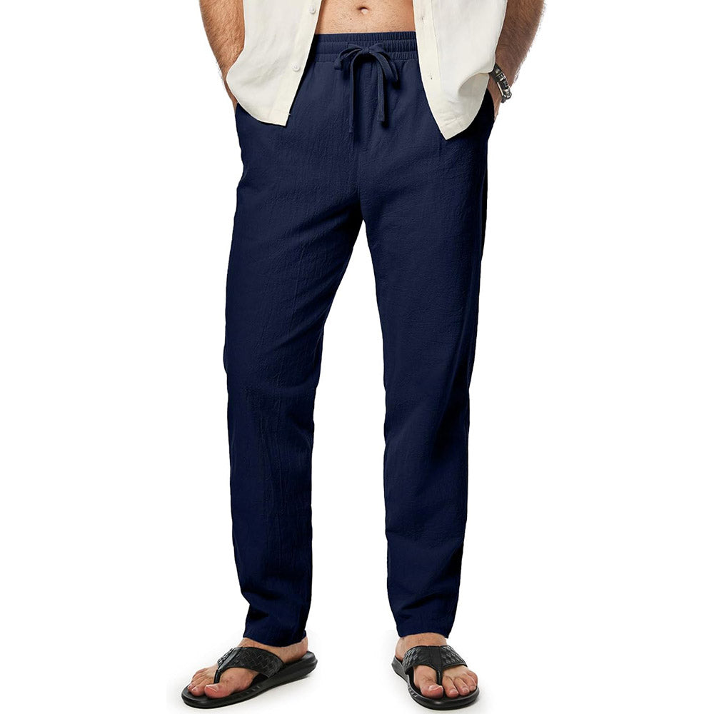 Ademende Casual Katoenen Broek – Tijdloze Trekkoordbroek voor Dagelijks Comfort