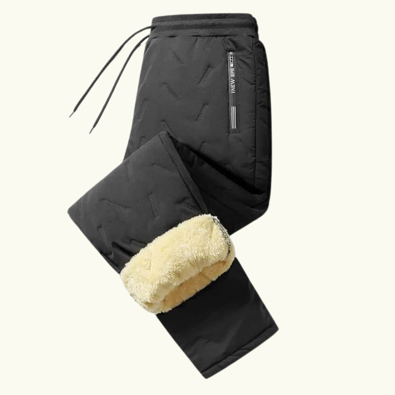 Heren Winter Broek met Fleece Voering – Warme Waterdichte Broek met Elastische Taille