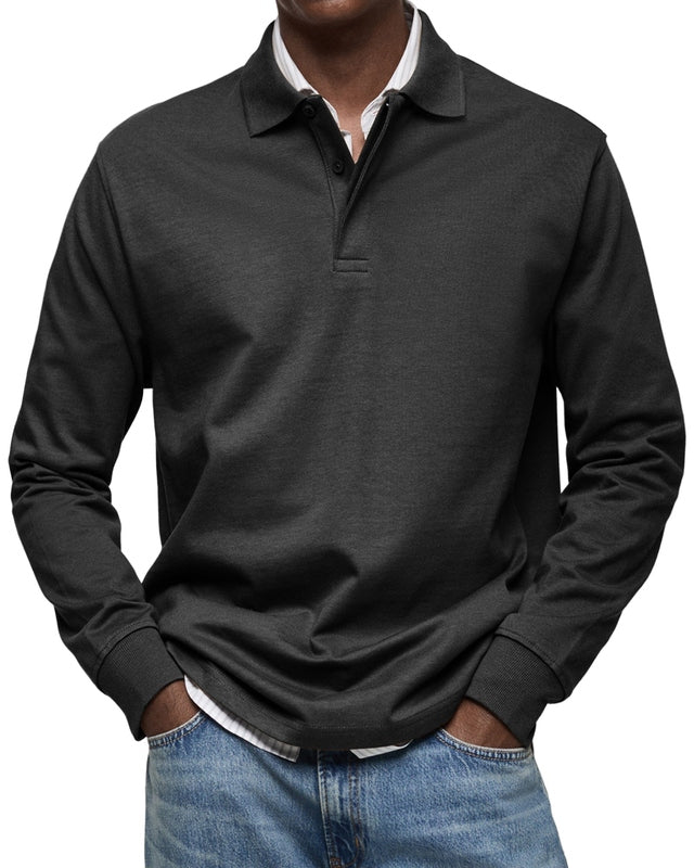 Lange Mouwen Poloshirt Heren – Ademend, Comfortabel & Casual Stijl
