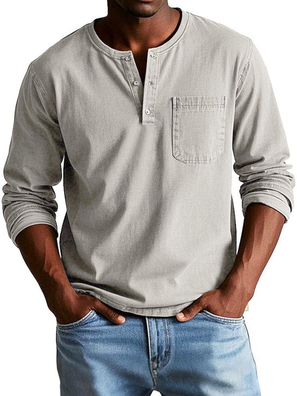 Casual heren shirt met knoopsluiting – moderne pasvorm en vintage uitstraling