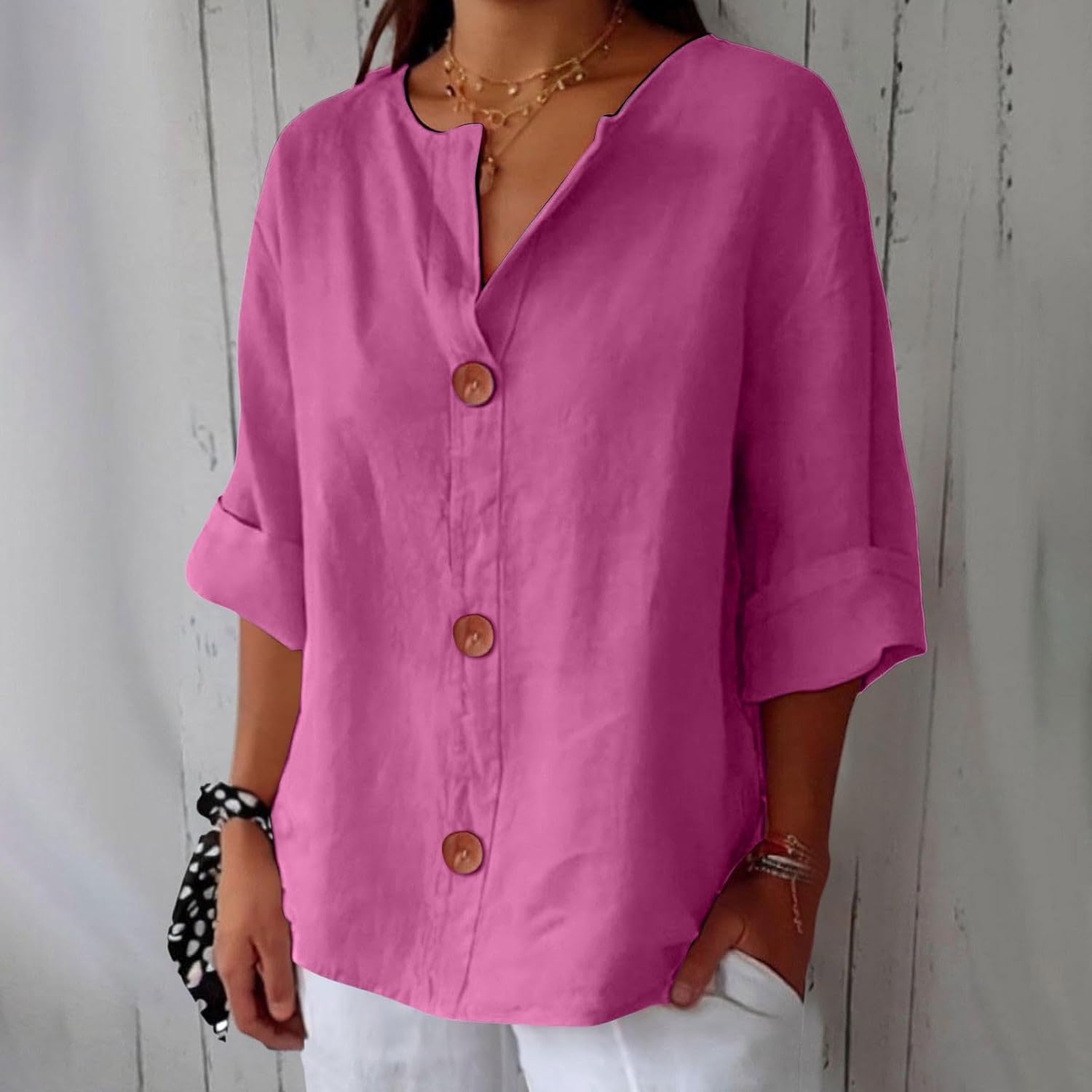 Casual Linnen Blouse – Luchtig, Comfortabel & Tijdloos