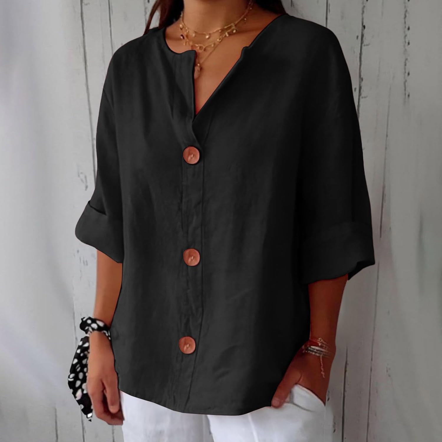Casual Linnen Blouse – Luchtig, Comfortabel & Tijdloos