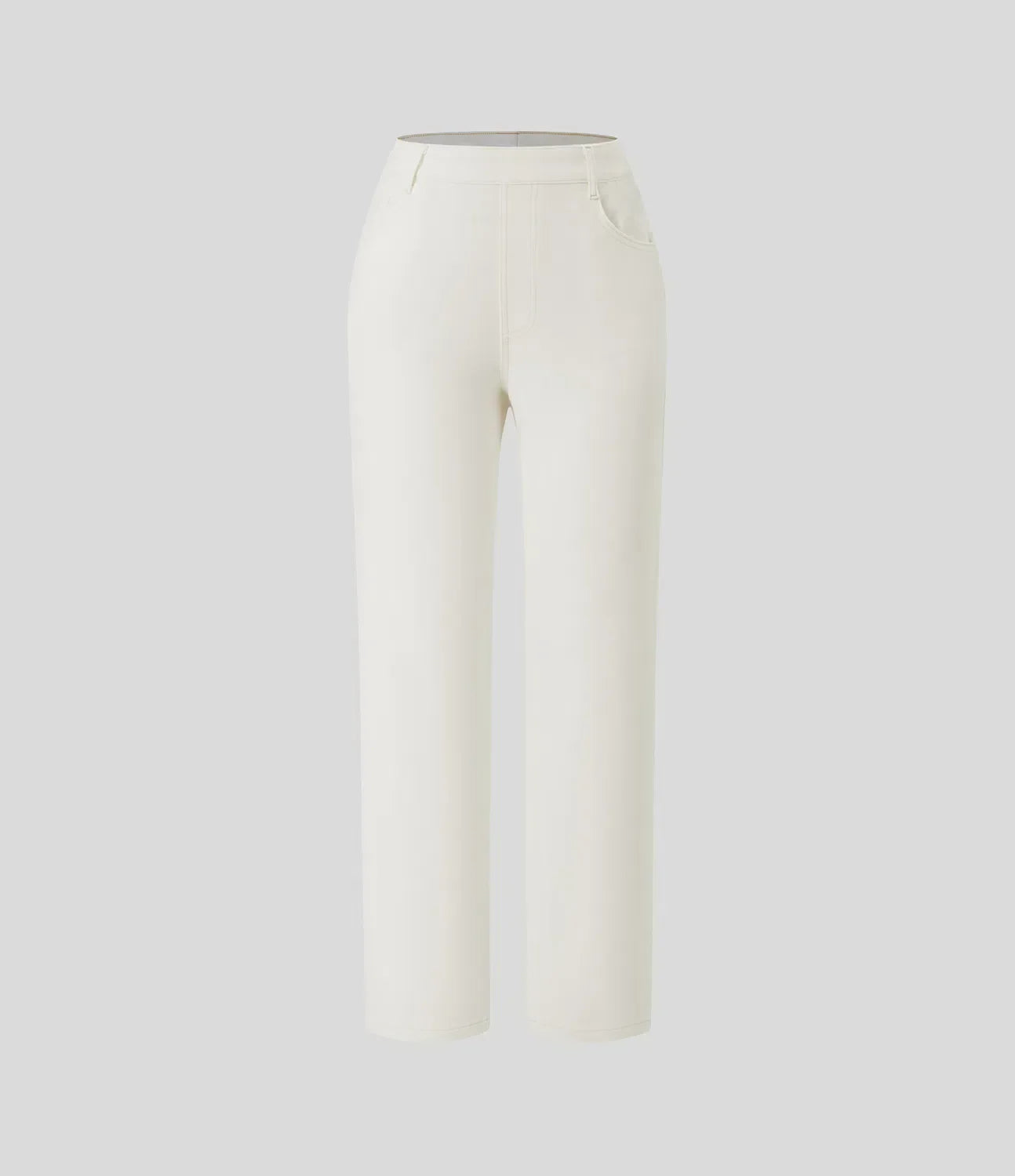 Dames Hoge Taille Stretch Broek – Comfortabele Slim Fit met Zakken
