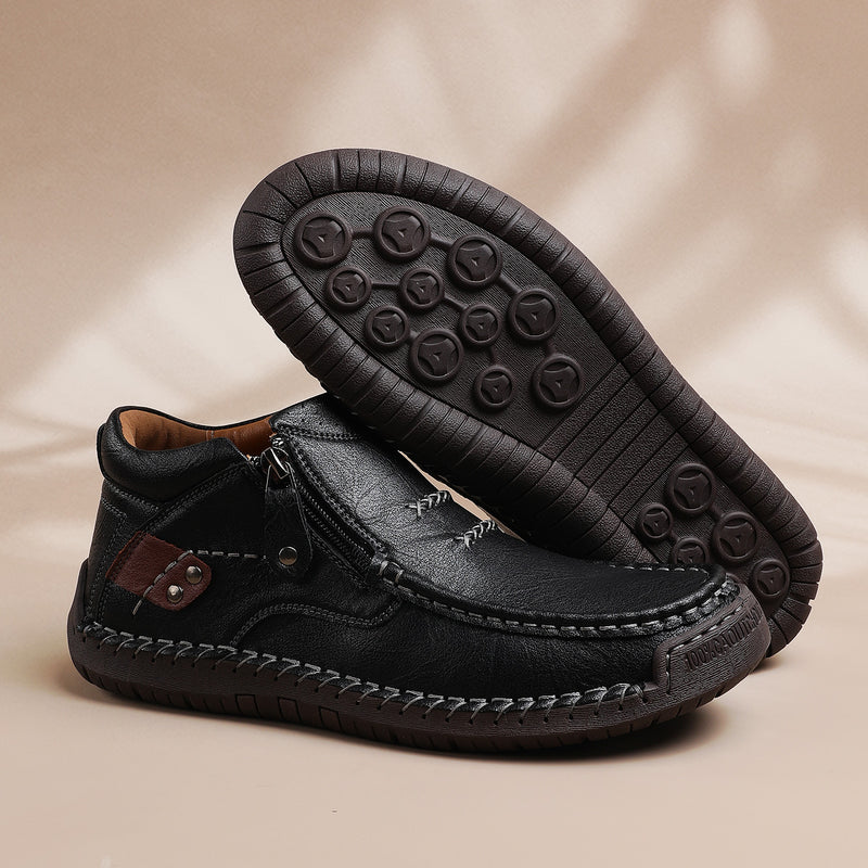 Heren Handgemaakte Premium Leren Slip-On Driving Boots – Stijl & Comfort