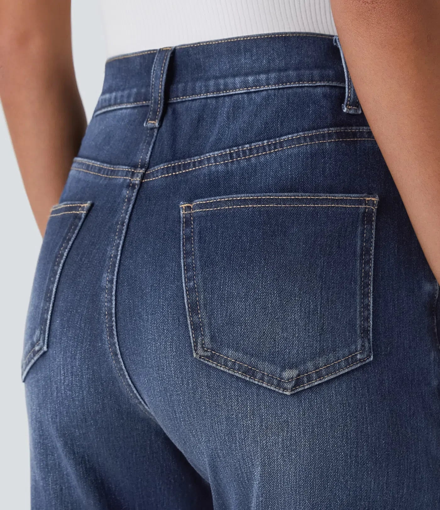 Dames Hoge Taille Stretch Broek – Comfortabele Slim Fit met Zakken