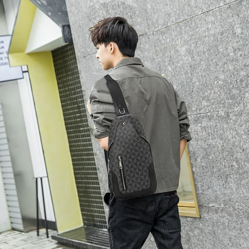 Concept Crossbody Sling Bag – Luxe Unisex Schoudertas met Vegan Leren Afwerking