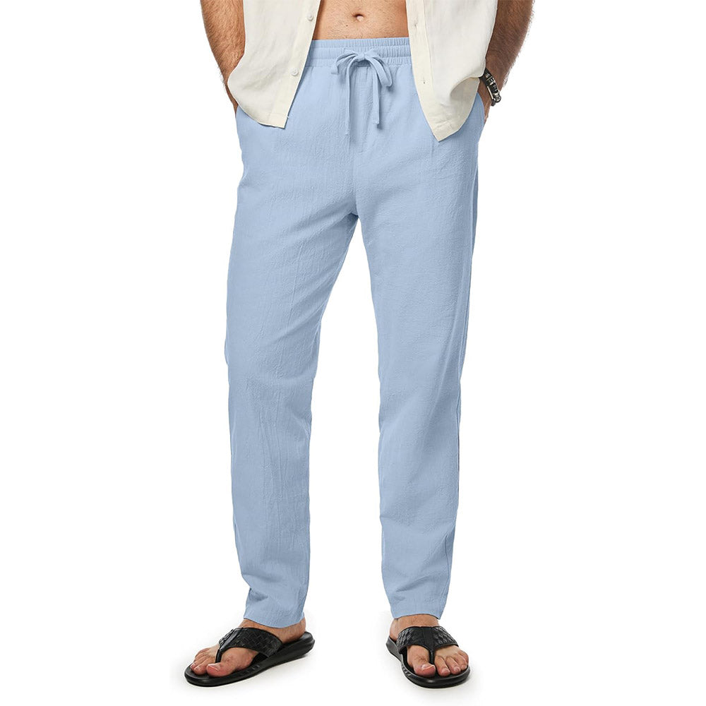 Ademende Casual Katoenen Broek – Tijdloze Trekkoordbroek voor Dagelijks Comfort