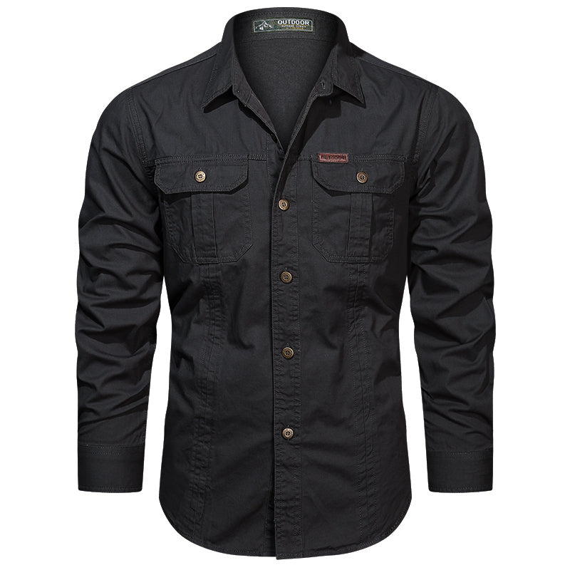Langsleeve Cargo Shirt voor Heren – Stoer, Functioneel & Comfortabel voor Elke Dag