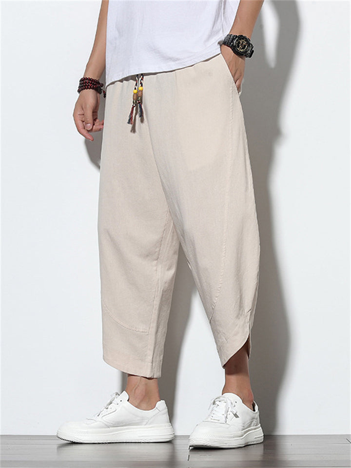 Stijlvolle heren cropped broek van katoen en linnen – Effen & gestreept, casual en comfortabel