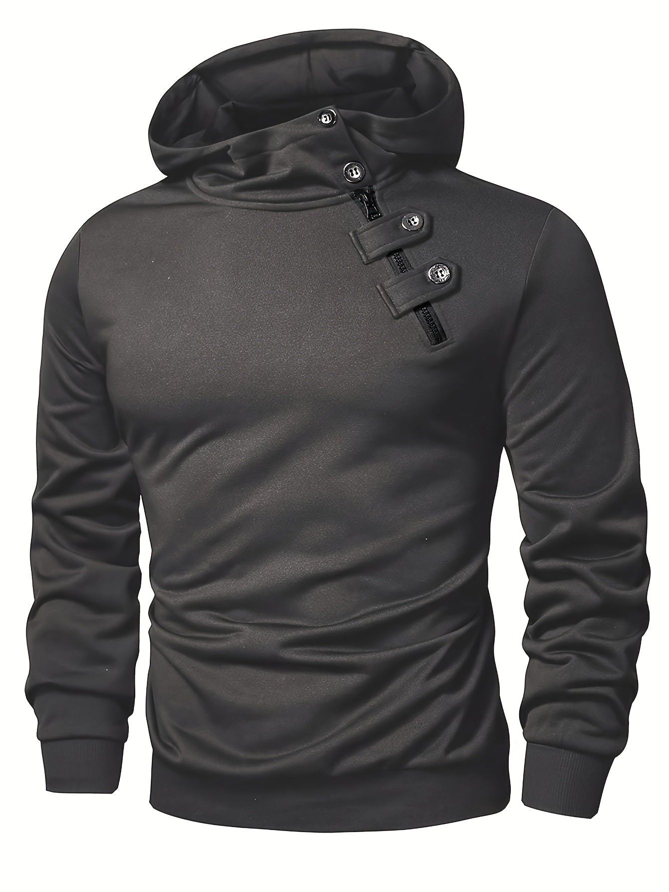 Casual Hoodie met Lange Mouwen en Knopen – Comfortabele Trui voor Dagelijks Gebruik