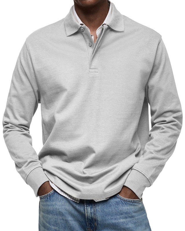 Lange Mouwen Poloshirt Heren – Ademend, Comfortabel & Casual Stijl