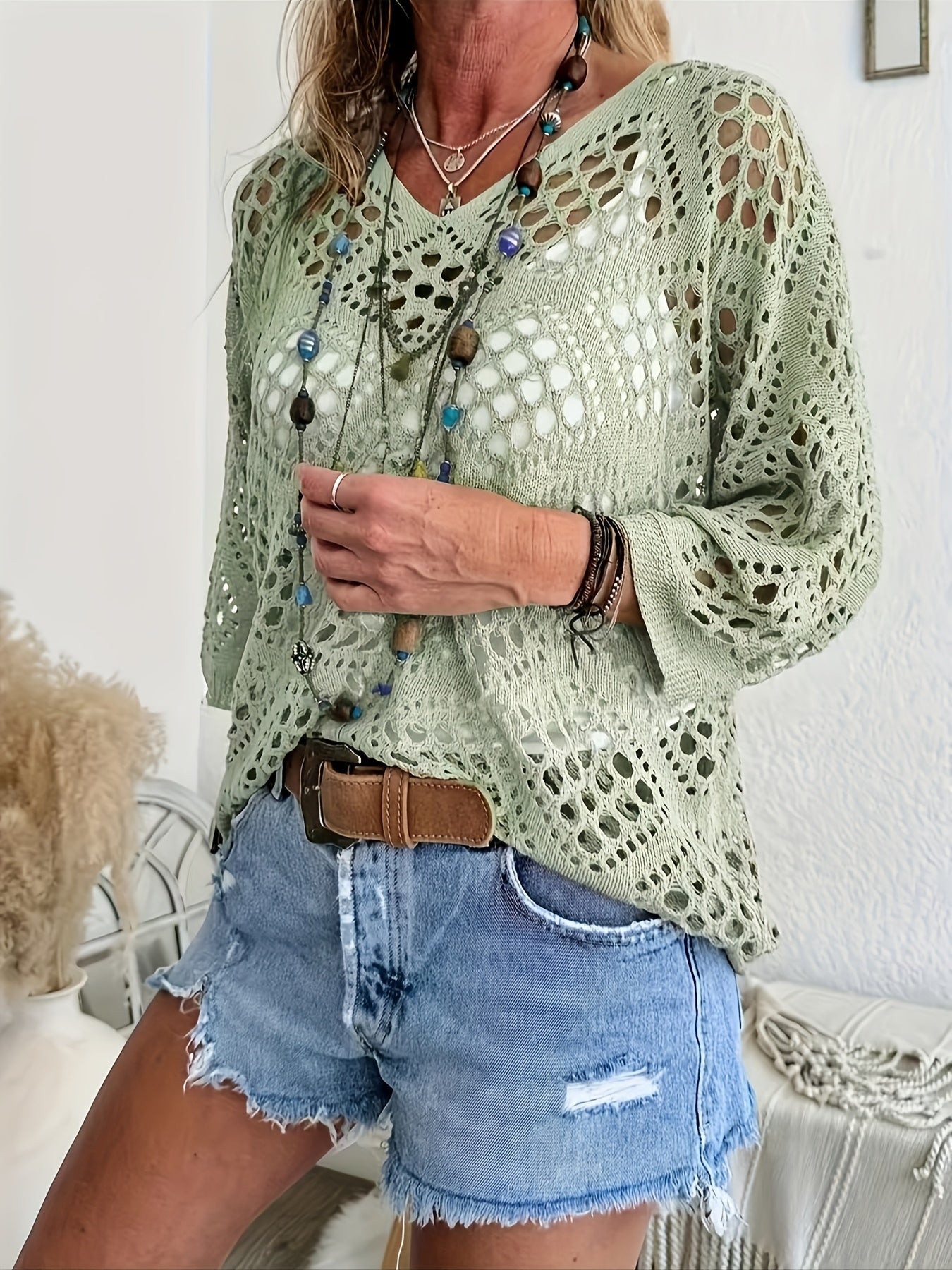 Multi-Stitch V-hals Magie