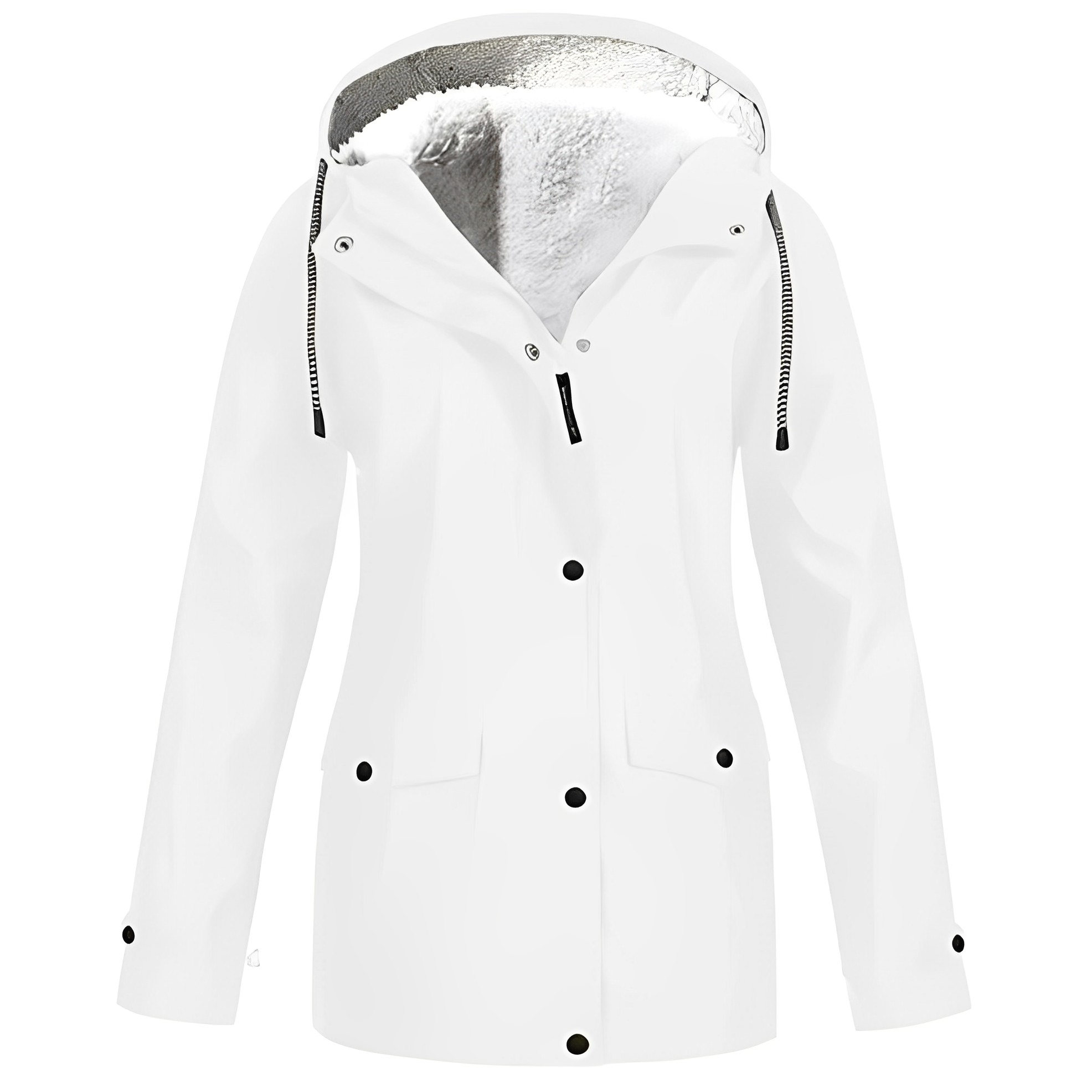 Dames Regenjas met Fleecevoering – Warme Waterdichte Jas voor de Winter