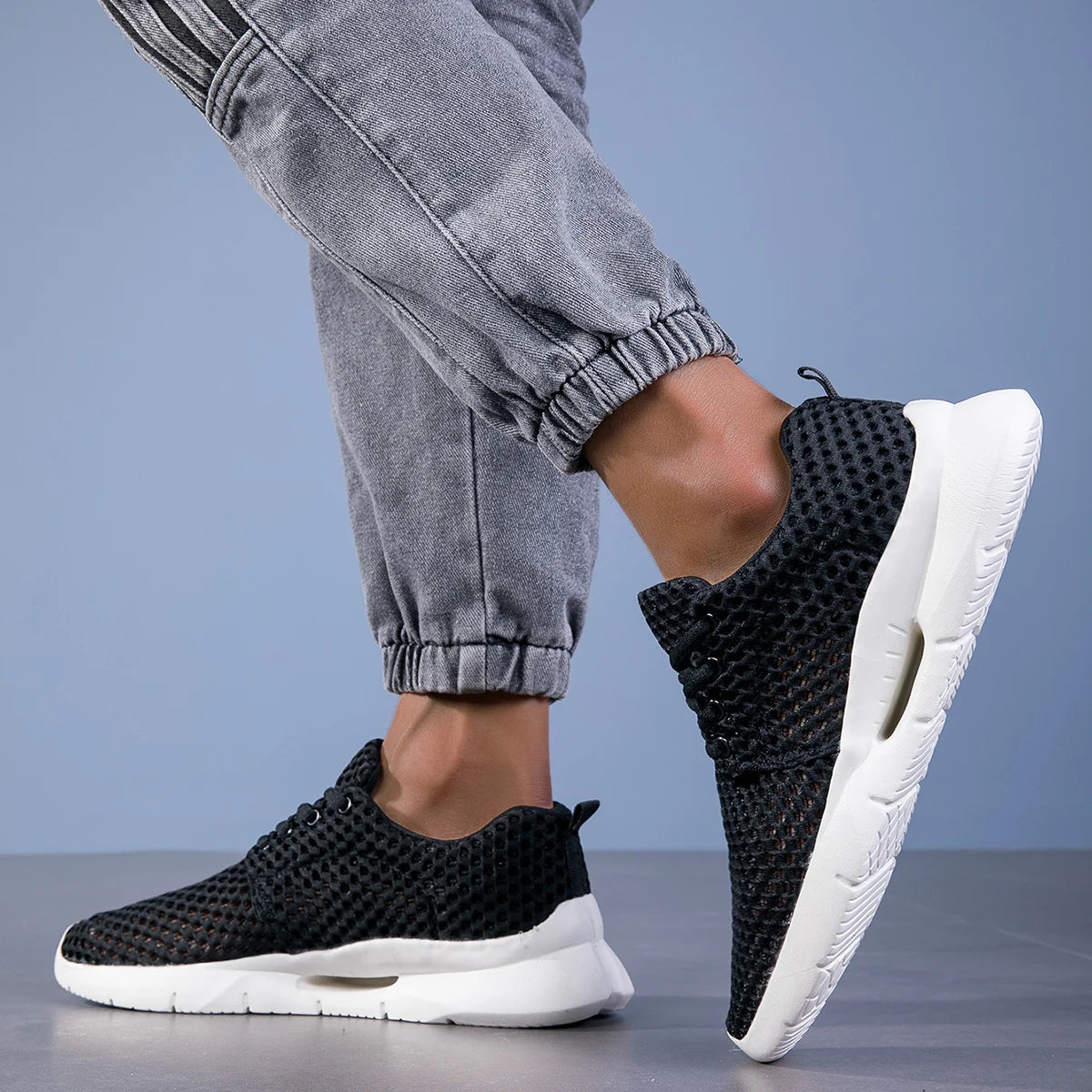 Heren Lichtgewicht Mesh Sneakers – Ademend Hardloopschoenen met Demping