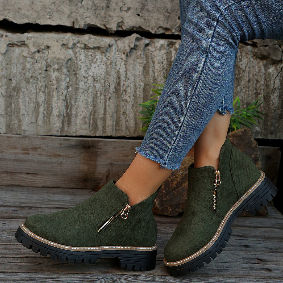 Damschoenen met Ronde Neus en Ritssluiting – Comfortabele en Stijlvolle Dames Schoenen