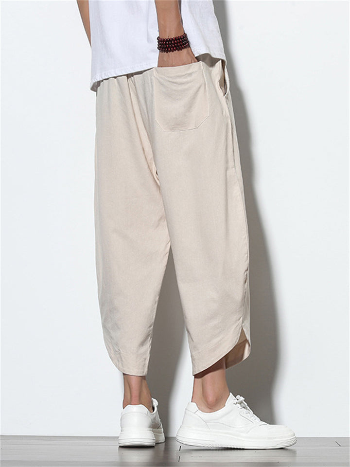 Stijlvolle heren cropped broek van katoen en linnen – Effen & gestreept, casual en comfortabel