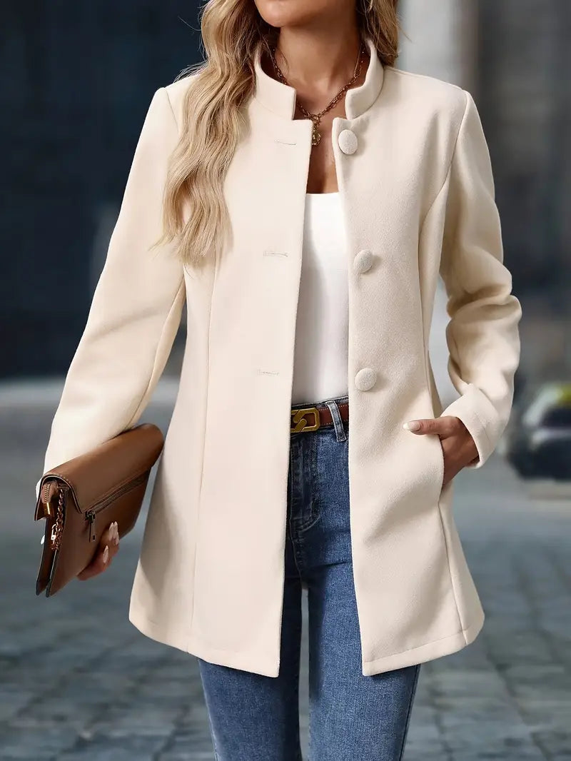 Modieuze Effen Blazer – Tijdloos & Elegant Damesjack voor Werk en Casual Stijl