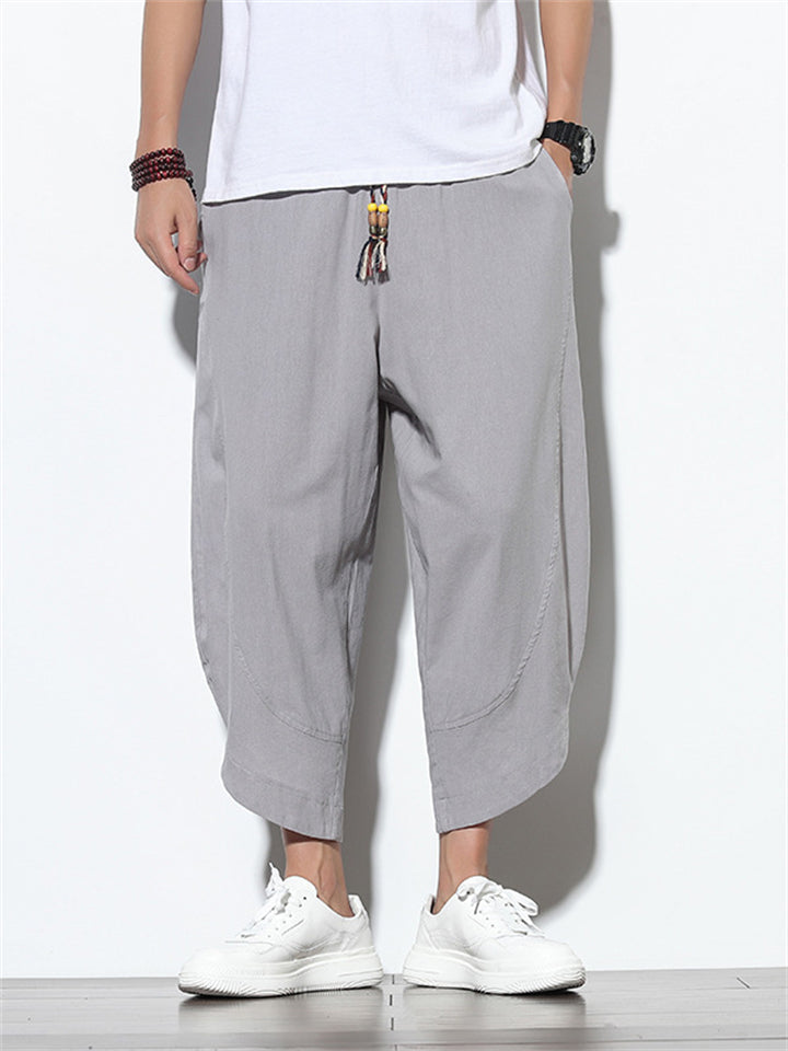 Stijlvolle heren cropped broek van katoen en linnen – Effen & gestreept, casual en comfortabel