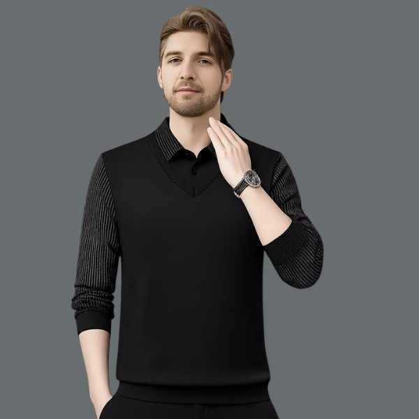 Heren Thermo Longsleeve Polo met Fleecevoering – Warme Casual Winter Top