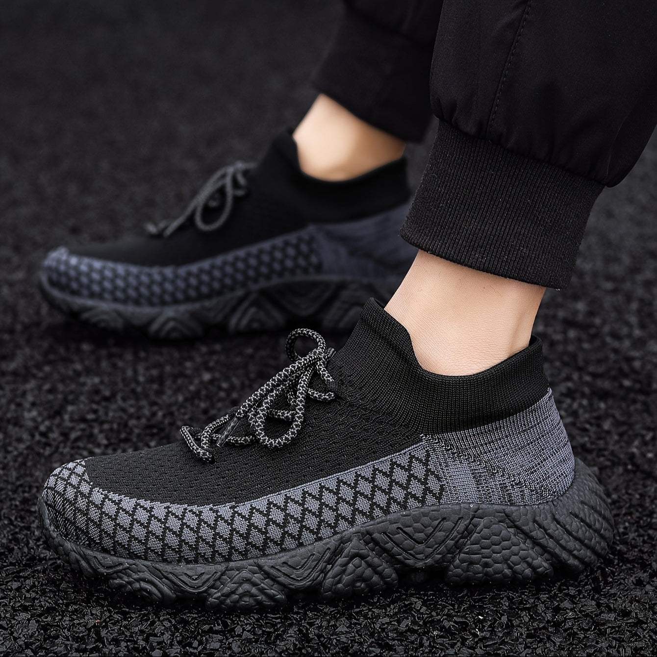 Heren Ademend Hardloopschoenen – Lichtgewicht Sportschoenen met Gevoerde Zool voor Wandelen en Training