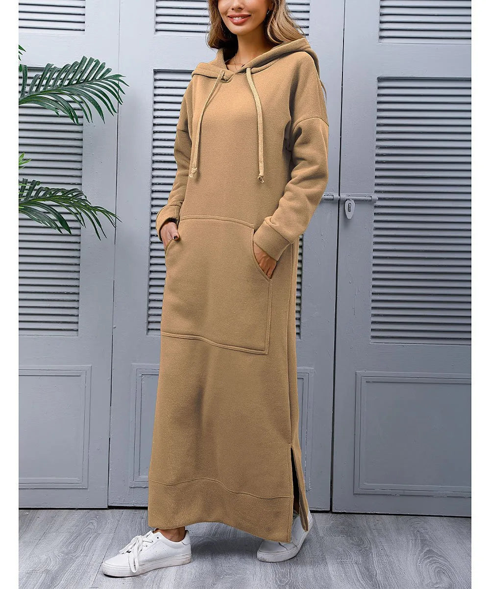 Maxi Hoodie Jurk – Warme & Comfortabele Casual Stijl voor Herfst en Winter