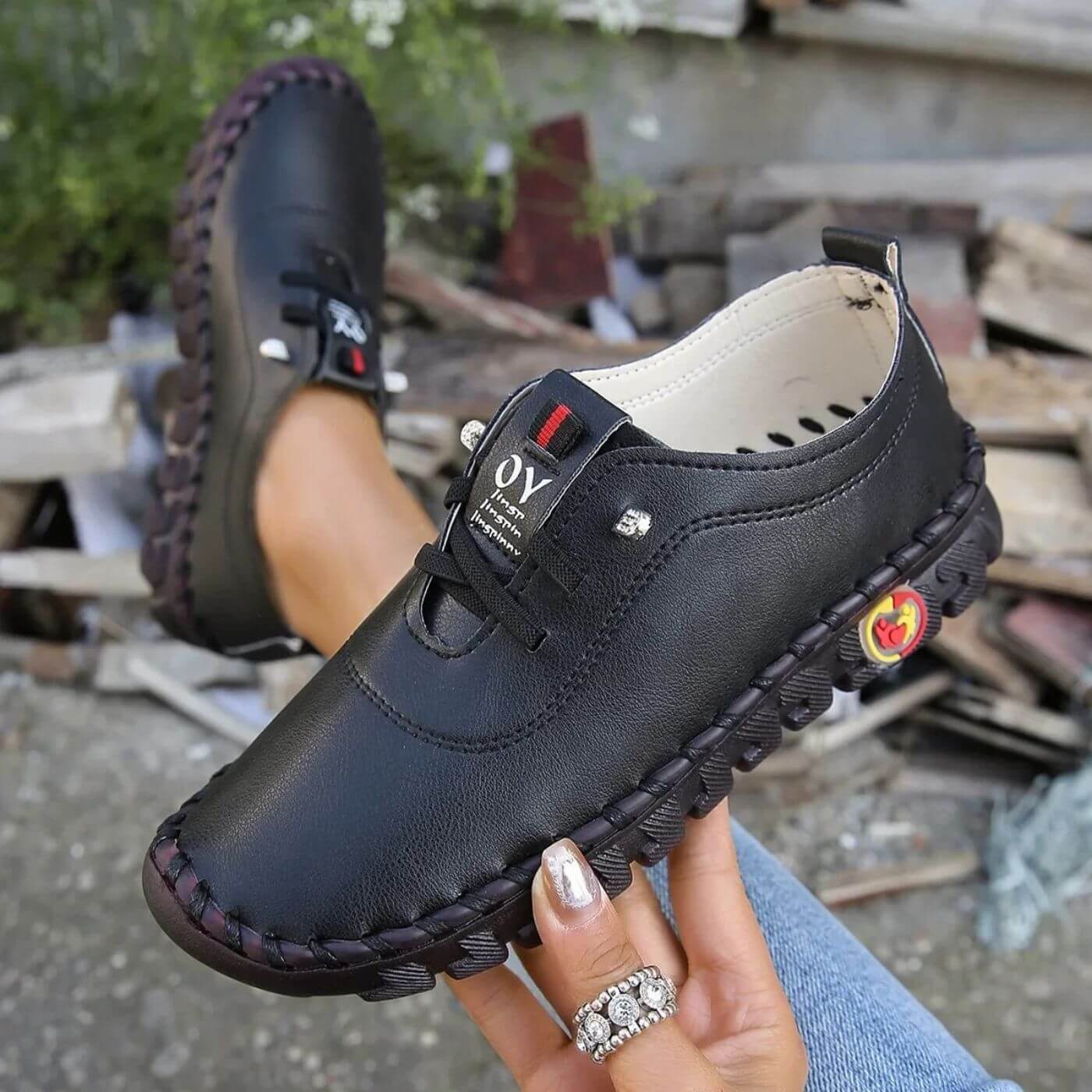 Dames Orthopedische Schoenen – Comfortabele PU Leren Sneakers met Voetboogondersteuning en Antislip Zool