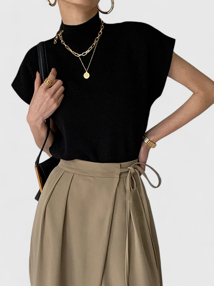Elegante Dames Top – Veelzijdig Effen Ontwerp, Comfortabele Stretch Pasvorm, Dagelijkse Essential