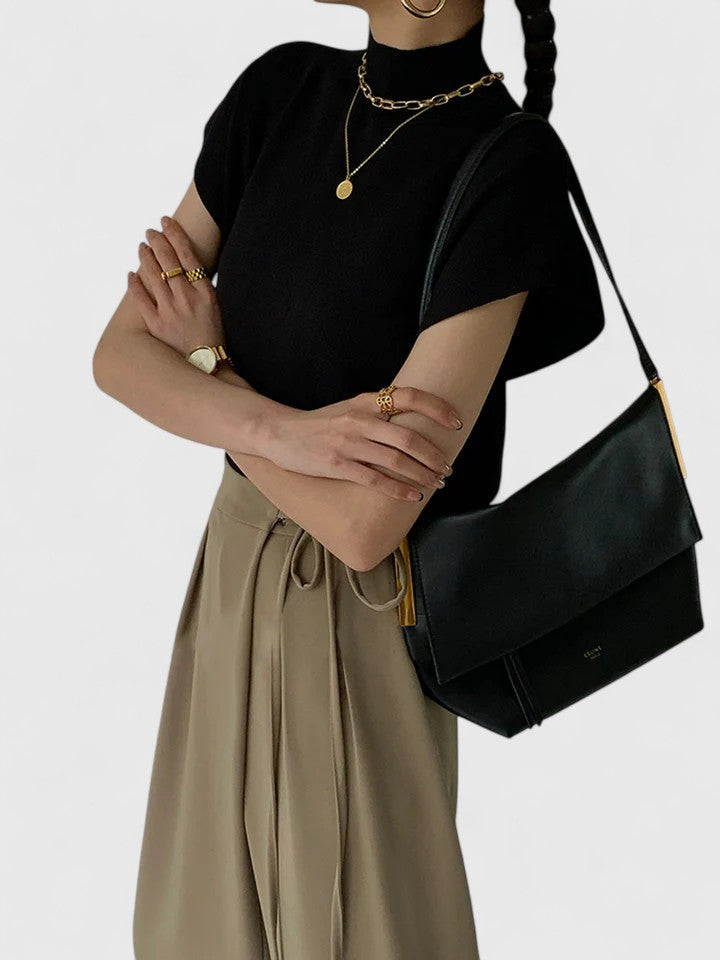Elegante Dames Top – Veelzijdig Effen Ontwerp, Comfortabele Stretch Pasvorm, Dagelijkse Essential