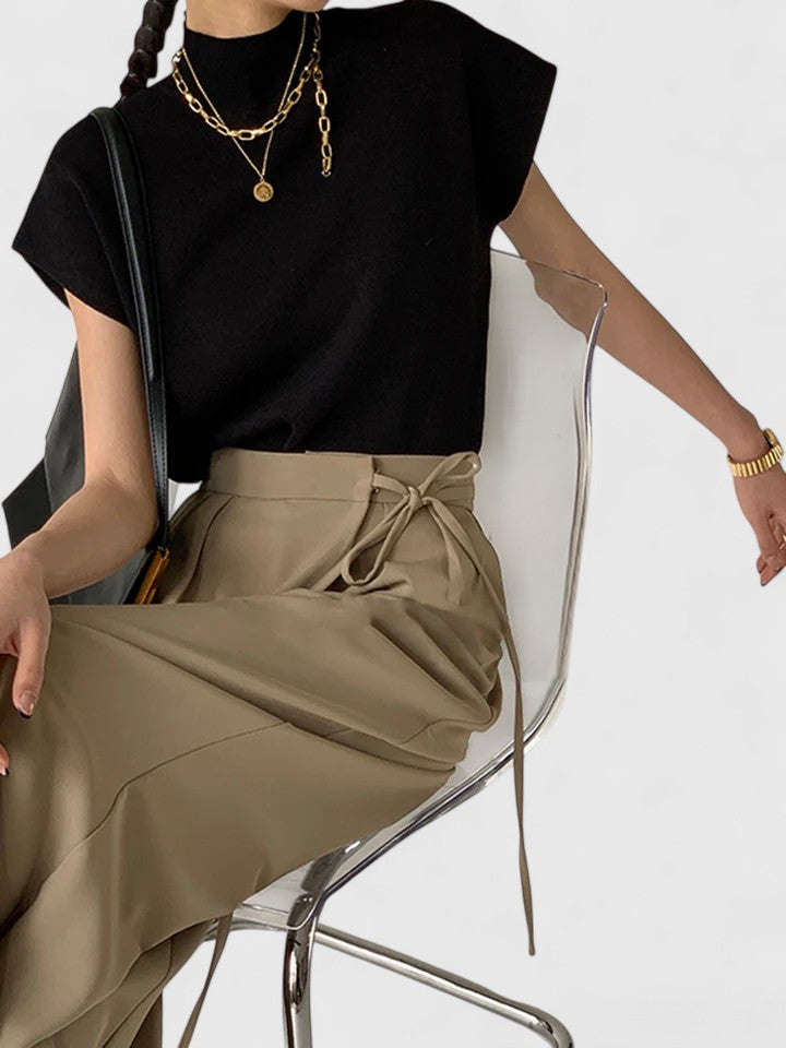 Elegante Dames Top – Veelzijdig Effen Ontwerp, Comfortabele Stretch Pasvorm, Dagelijkse Essential