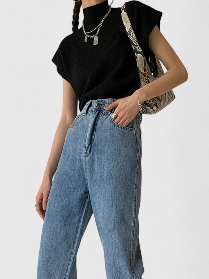 Elegante Dames Top – Veelzijdig Effen Ontwerp, Comfortabele Stretch Pasvorm, Dagelijkse Essential