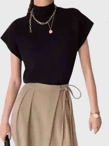 Elegante Dames Top – Veelzijdig Effen Ontwerp, Comfortabele Stretch Pasvorm, Dagelijkse Essential