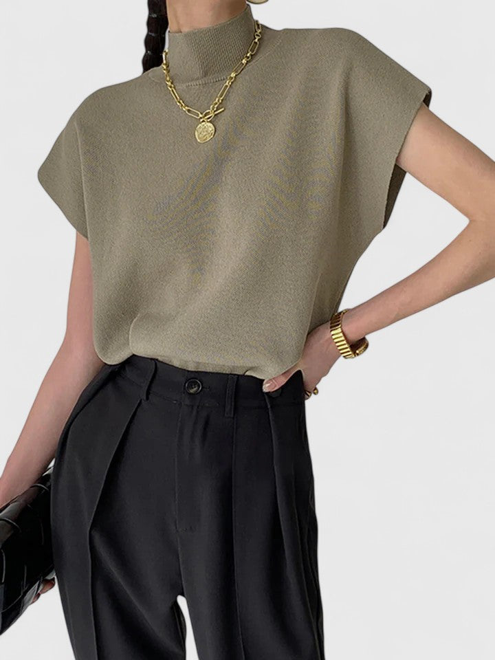 Elegante Dames Top – Veelzijdig Effen Ontwerp, Comfortabele Stretch Pasvorm, Dagelijkse Essential