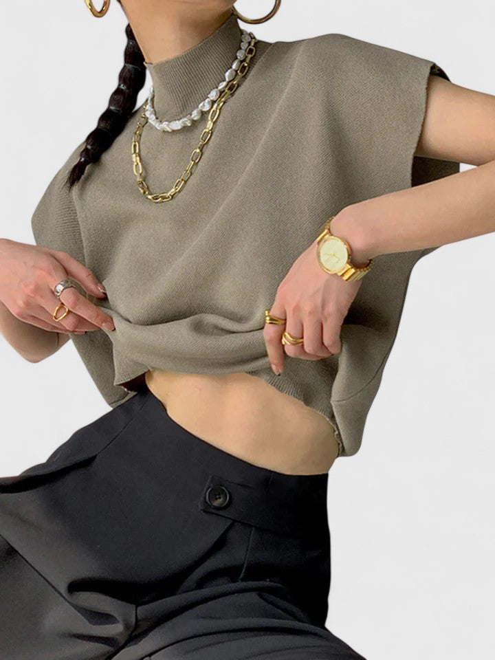 Elegante Dames Top – Veelzijdig Effen Ontwerp, Comfortabele Stretch Pasvorm, Dagelijkse Essential