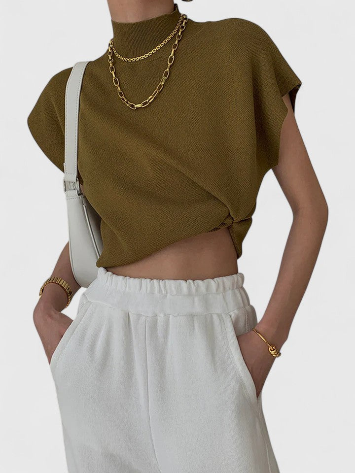 Elegante Dames Top – Veelzijdig Effen Ontwerp, Comfortabele Stretch Pasvorm, Dagelijkse Essential