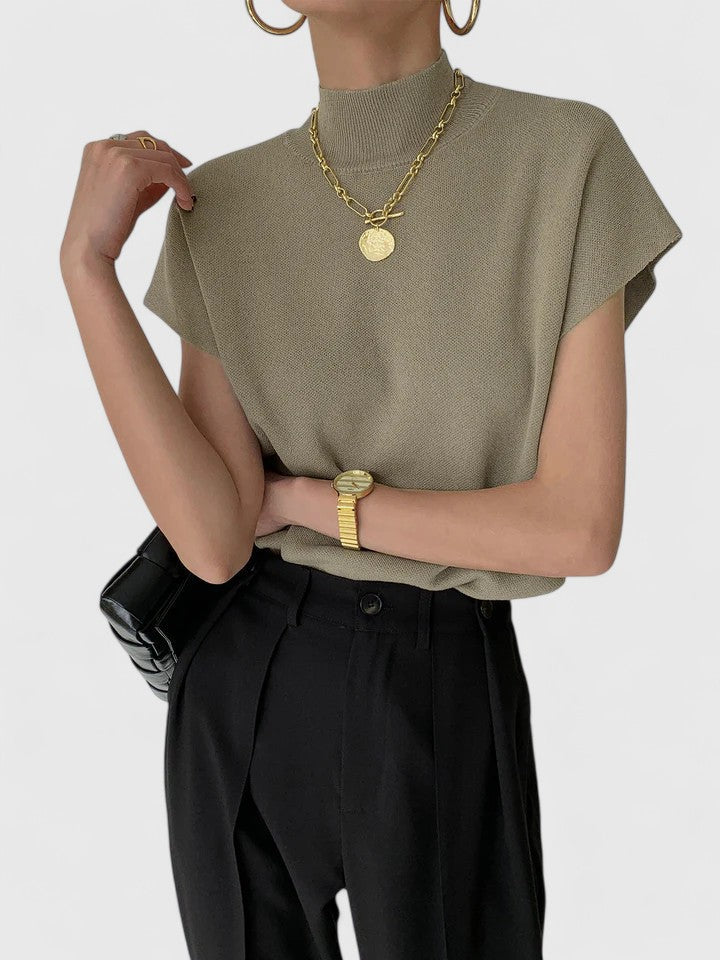 Elegante Dames Top – Veelzijdig Effen Ontwerp, Comfortabele Stretch Pasvorm, Dagelijkse Essential
